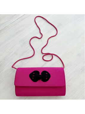 Vtg SILK Coquette VANESSA Pink Evening Bag Clutch Frog Knot Closure Regencycore